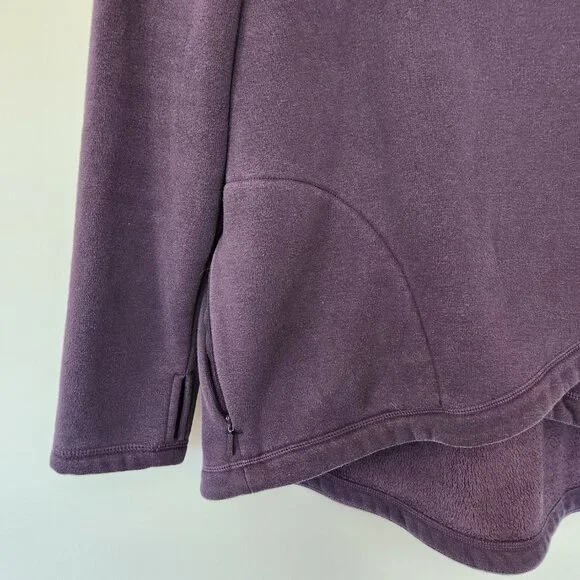 Athleta Size Large Cozy Karma Asym Pullover Sweatshirt Purple Yoga Outdoor - Picture 3 of 8